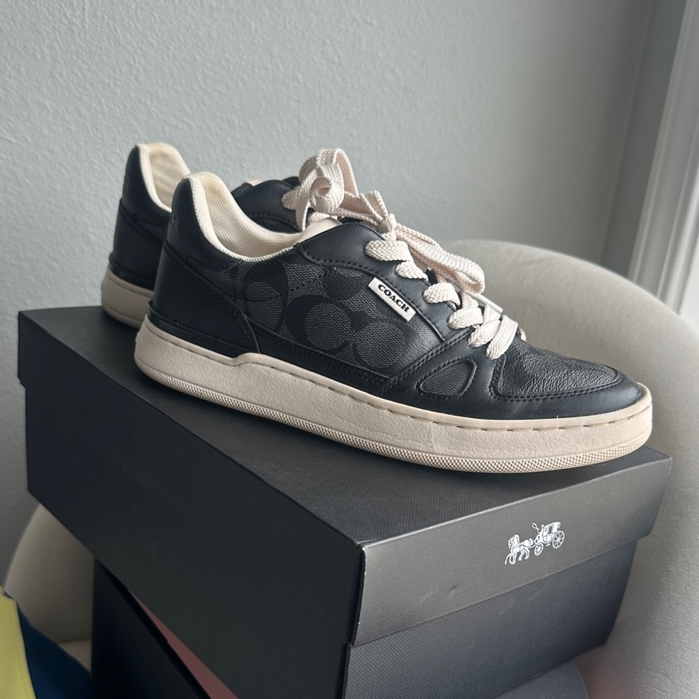 Coach Men's Black and Cream Sneakers